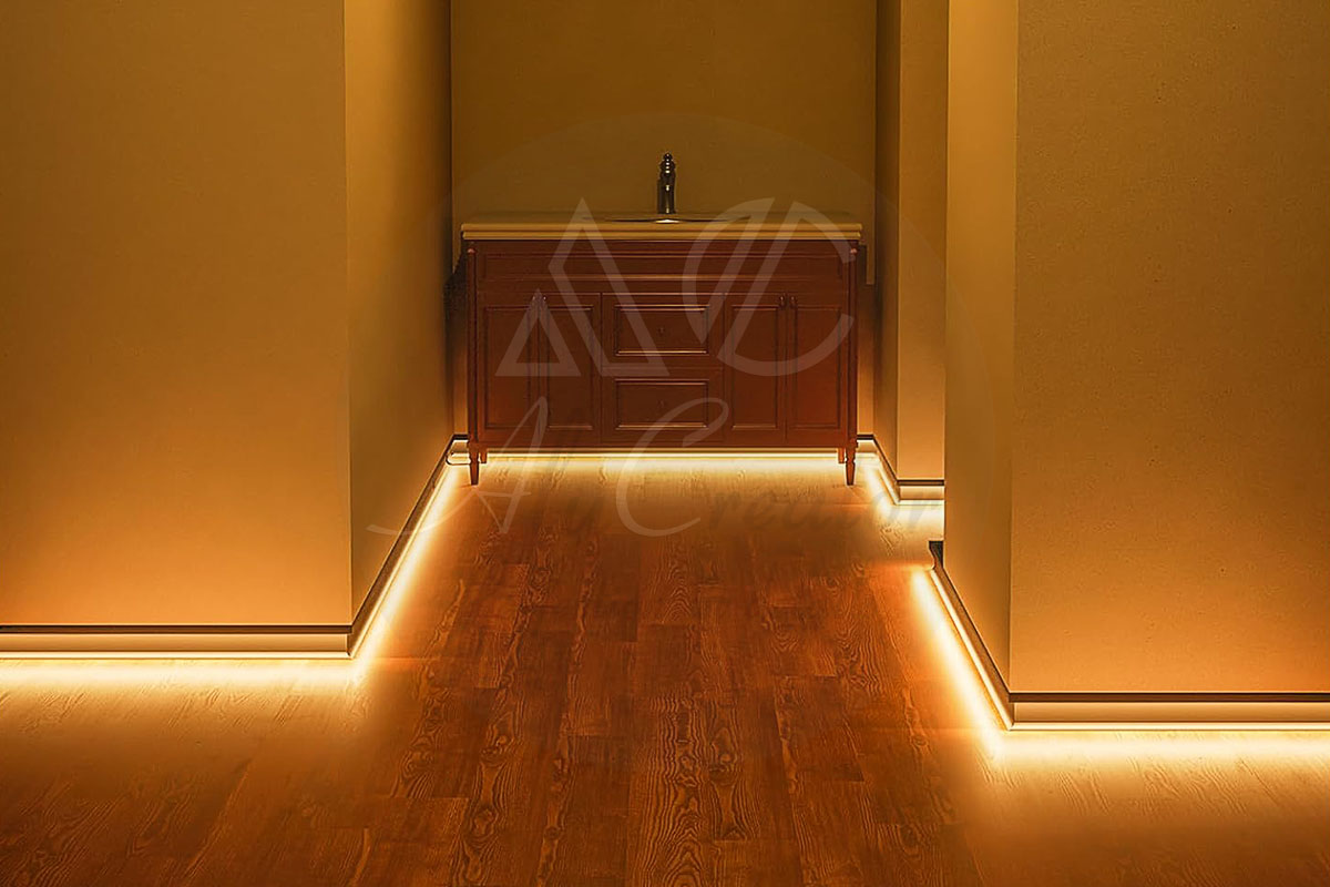 Світлодіодний плінтус для підлоги: як LED підсвічування перетворює інтер Світлодіодний плінтус для підлоги: як LED підсвічування перетворює інтер