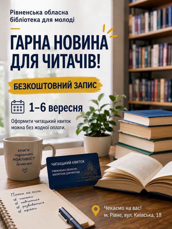 Рівненська обласна «молодіжка» дарує тиждень безкоштовного запису